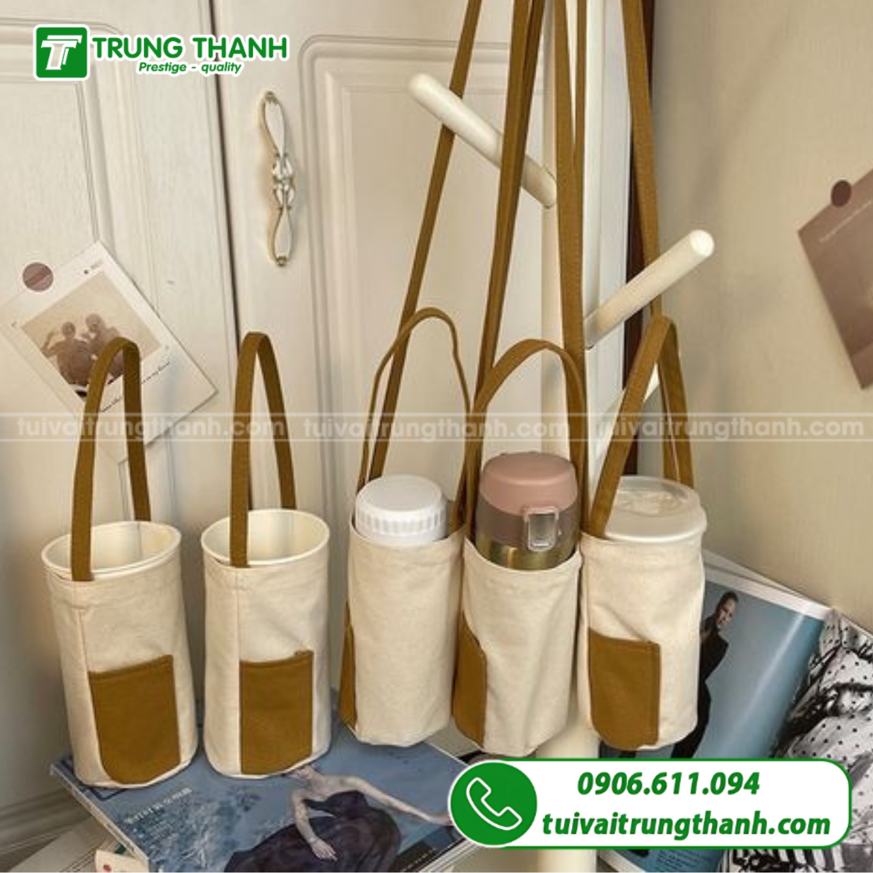 Túi canvas đựng li đơn giản