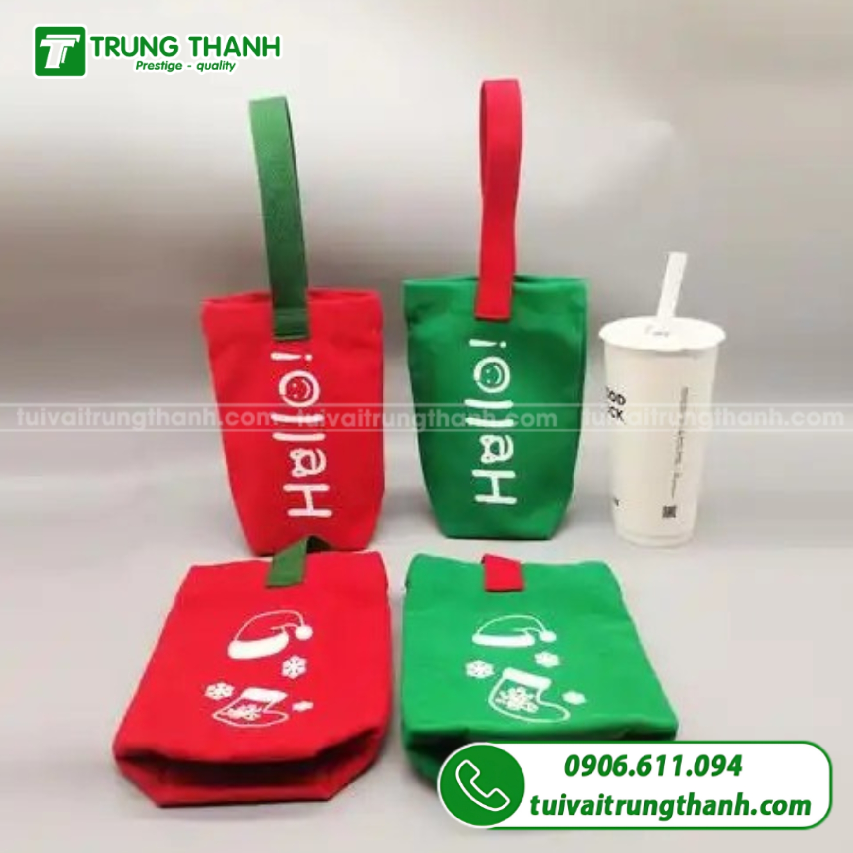 Túi vải bố đựng bình nước có quai xách