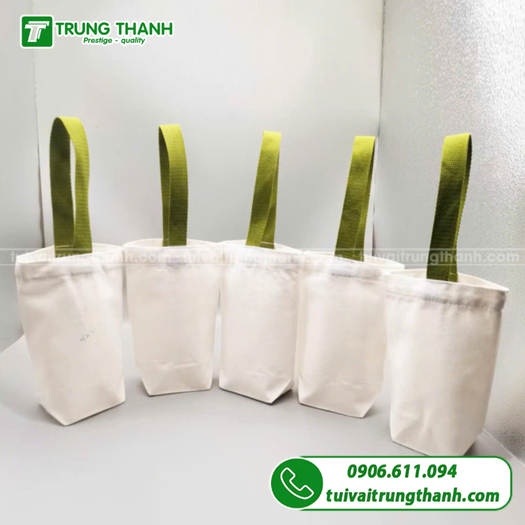 Túi vải đựng li không in hình