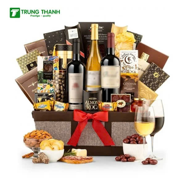 Túi quà rượu vang tết