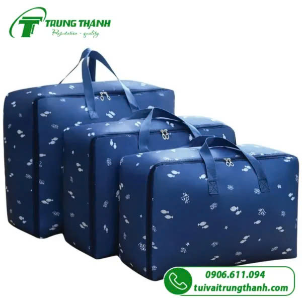 Tùi vải dù đựng áo quần xanh navy