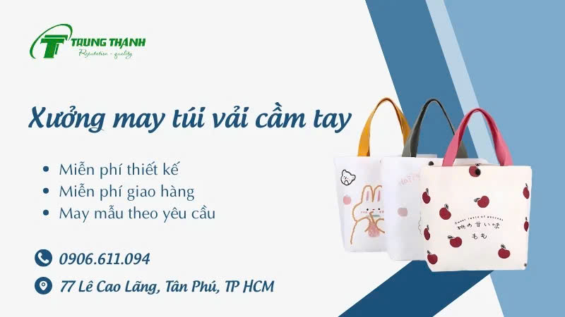 Xưởng may túi vải bố cầm tay giá rẻ