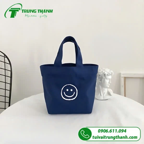 Túi canvas mặt cười cầm tay