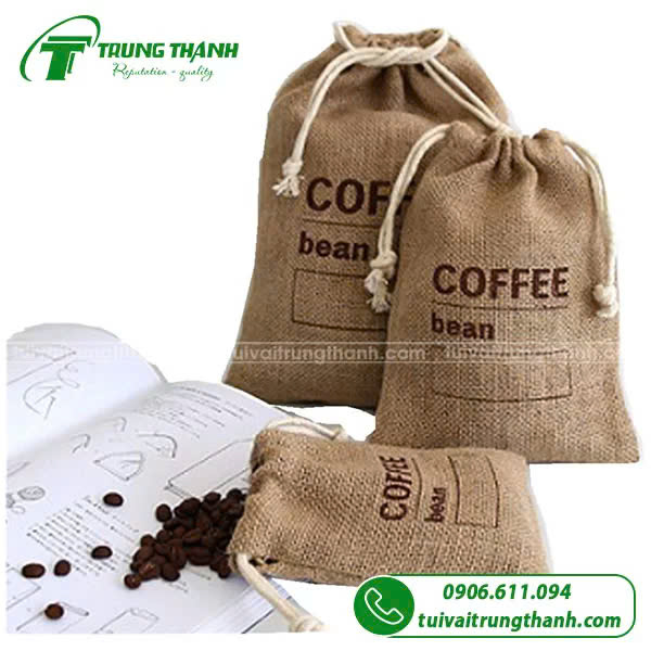Mẫu túi vải đay đựng cà phê dây rút