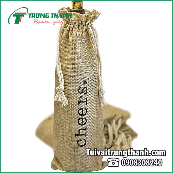 Nhận sản xuất túi vải đay đựng rượu 1 chai và 2 chai