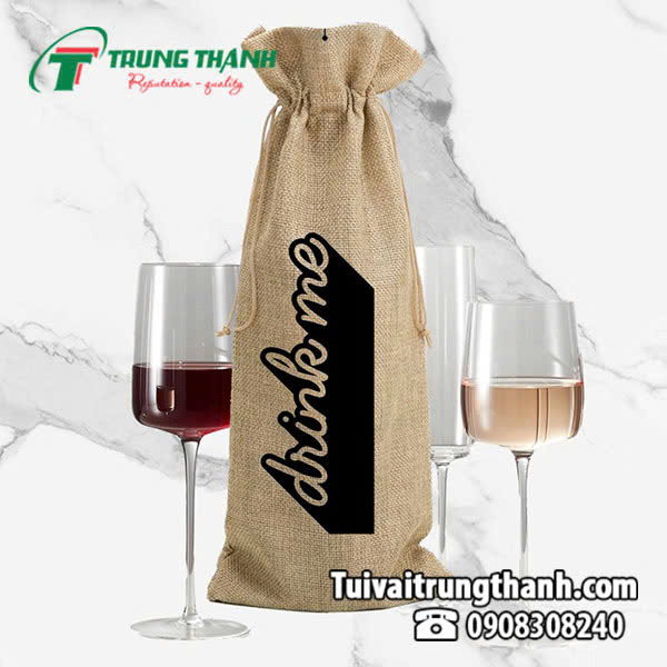 Túi vải đay đựng rượu sang trọng đẳng cấp