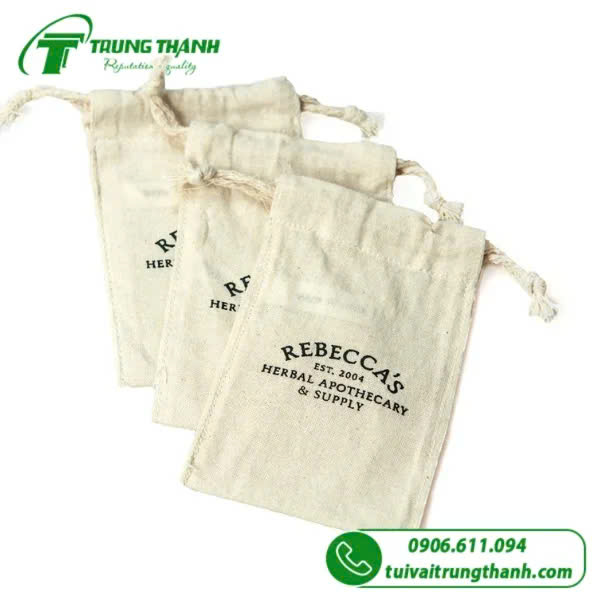 Túi vải bố dây rút in logo