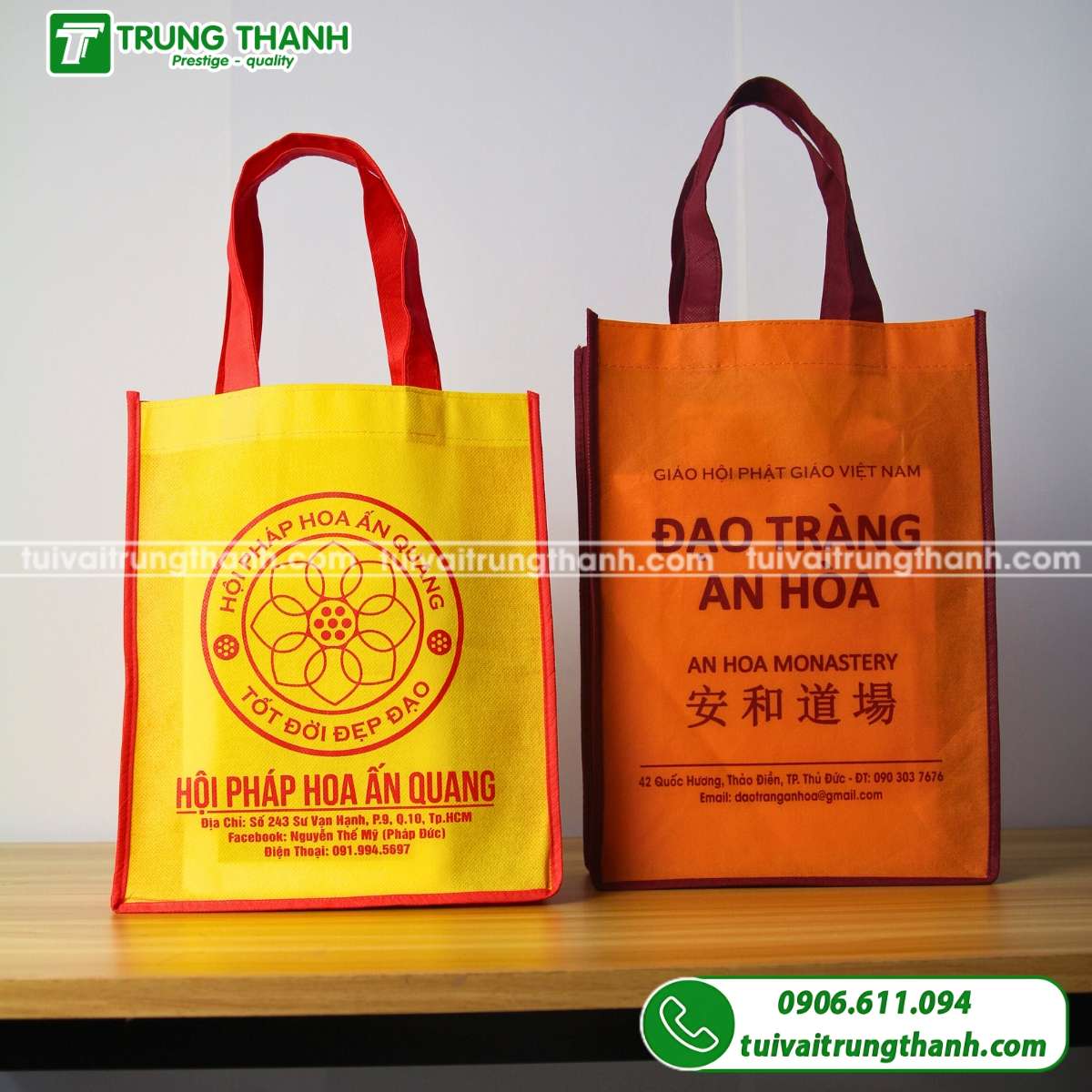 Túi đi chùa in logo đẹp