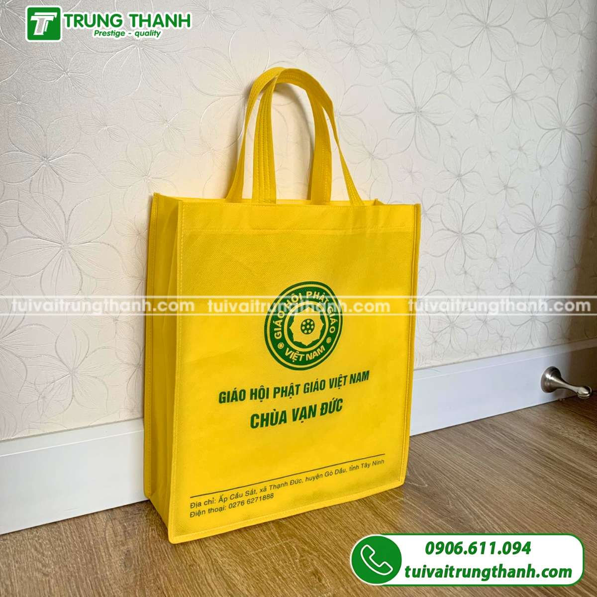 Túi vải đi chùa vải không dệt
