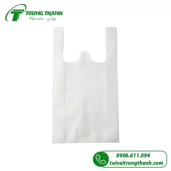 Túi vải không dệt T-shirt màu trắng