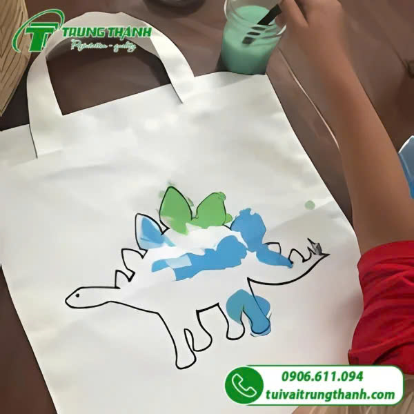 Vẽ khủng long túi tote đẹp
