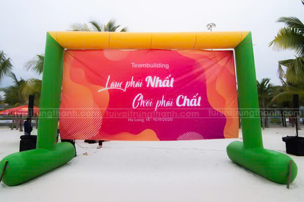 Mẫu backdrop team building bãi biển