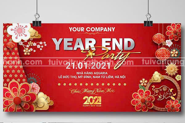 Mẫu backdrop team building cho sự kiện tiệc tùng sang trọng