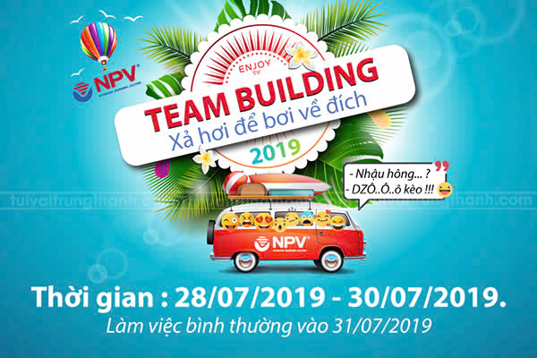 Mẫu backdrop team building cho mùa hè đẹp nhất