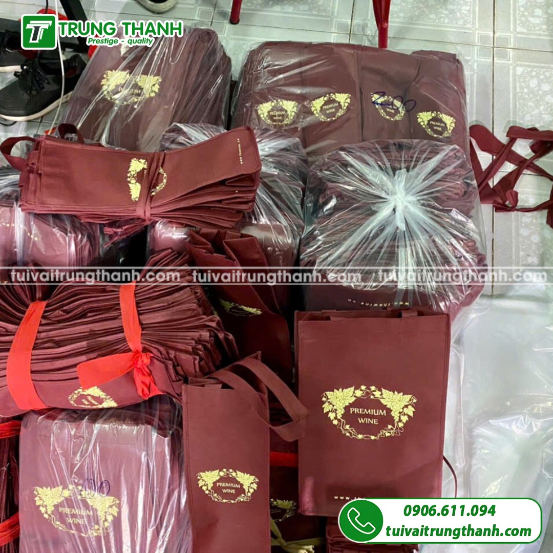 Túi vải đựng rượu cho thương hiệu The Wine