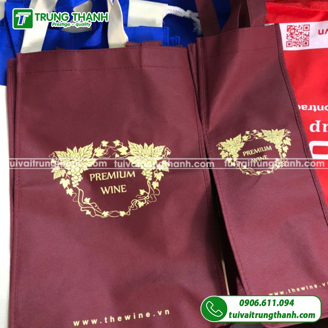 Túi vải đựng rượu The Wine và chai rượu
