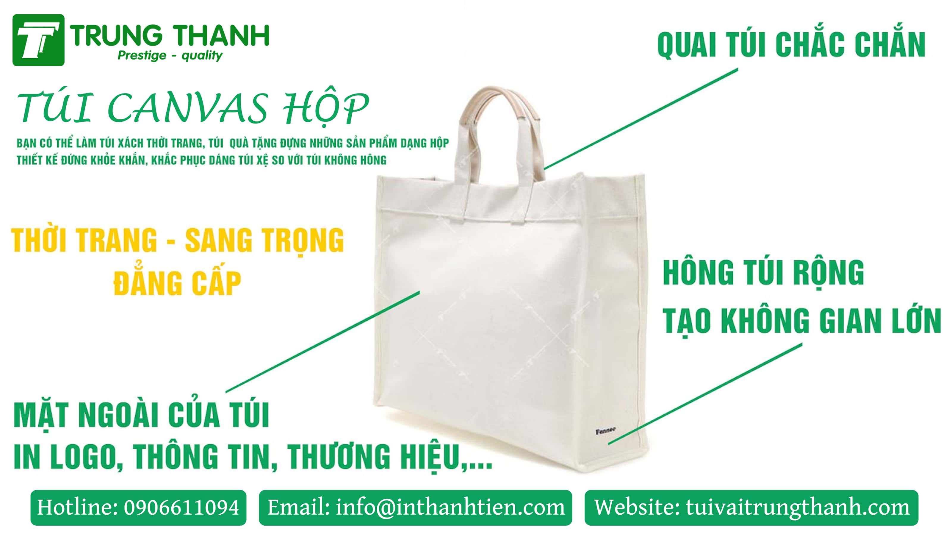 Đặc điểm chi tiết của dòng Túi Canvas Hộp