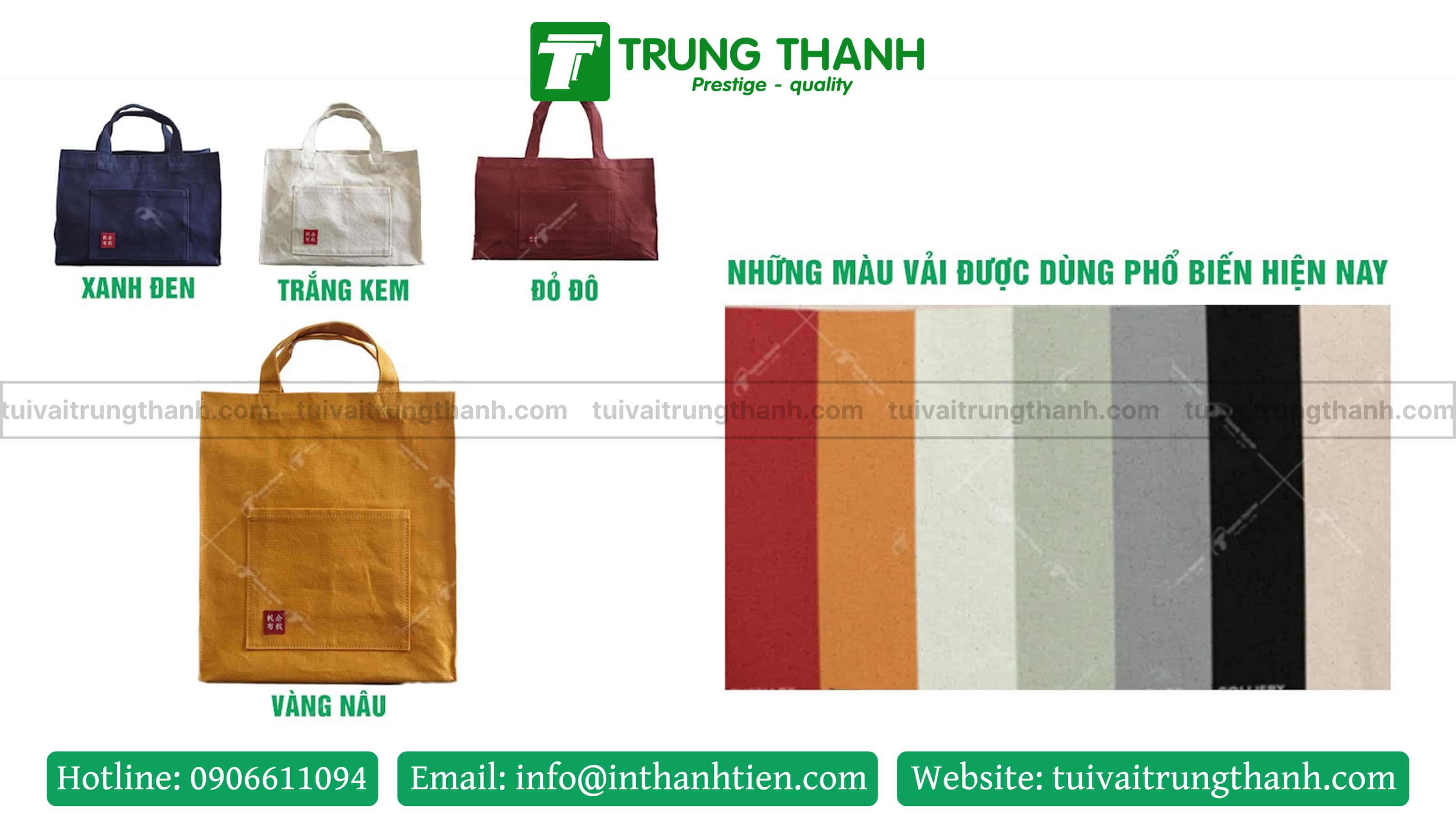 Màu sắc của chiếc túi canvas dáng hộp