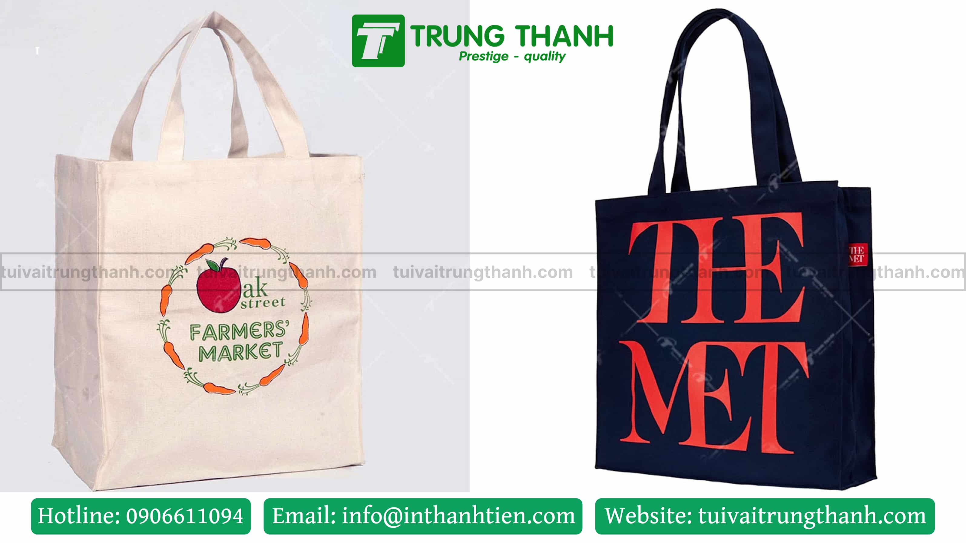 Mẫu túi canvas hộp đi siêu thị