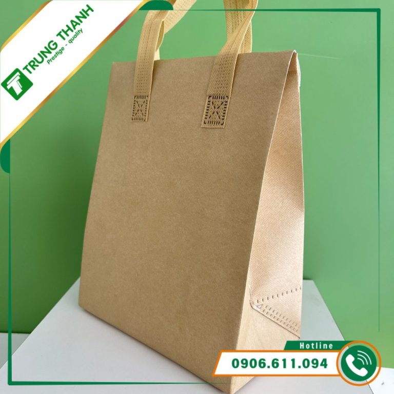Túi Giữ Nhiệt Size Đựng 2 Ly Màu Nâu