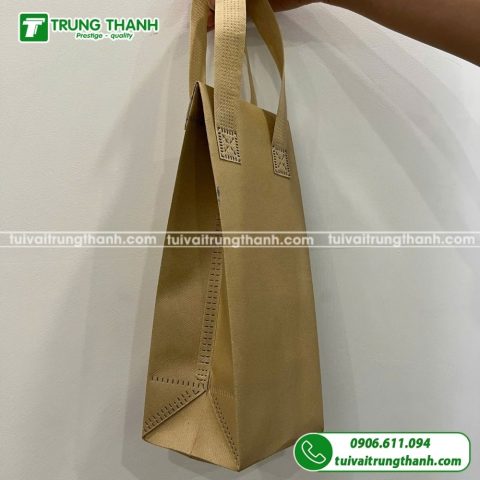 Hình ảnh thực tế túi giữ nhiệt màu nâu size 1 ly